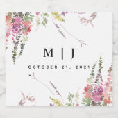 Étiquettes Pour Bouteilles De Liqueur Mariage Fleur sauvage de printemps (Étiquettes simples)