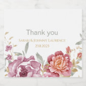 Étiquettes Pour Bouteilles De Liqueur Mariage floral (Étiquettes simples)