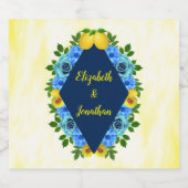 Étiquettes Pour Bouteilles De Liqueur Mariage floral citron soleil (Étiquettes simples)