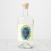 Étiquettes Pour Bouteilles De Liqueur Mariage floral citron soleil (Devant)
