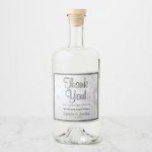 Étiquettes Pour Bouteilles De Liqueur Mariage Merci de réflexion blanc (Devant)
