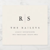 Étiquettes Pour Bouteilles De Liqueur Mariage Monogramme noir & écrin classique (Étiquettes simples)
