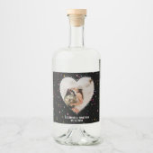 Étiquettes Pour Bouteilles De Liqueur Mariage photo moderne Elegant mignon Whimsical Hea (Devant)
