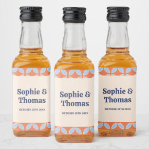 Étiquettes Pour Bouteilles De Liqueur Mariage rétro du milieu du siècle