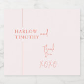 Étiquettes Pour Bouteilles De Liqueur Mariage rose pâle (Étiquettes simples)