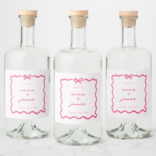 Étiquettes Pour Bouteilles De Liqueur Mariage rose Whimsical (Bouteilles)