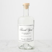 Étiquettes Pour Bouteilles De Liqueur Mariage simple Elegance Merci noir & blanc (Devant)