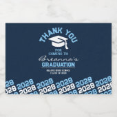 Étiquettes Pour Bouteilles De Liqueur Marine & Bébé Bleu Merci de graduation Mini (Étiquettes simples)