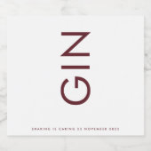 Étiquettes Pour Bouteilles De Liqueur Maroon de Bourgogne moderne Gras Monogram Gin (Étiquettes simples)