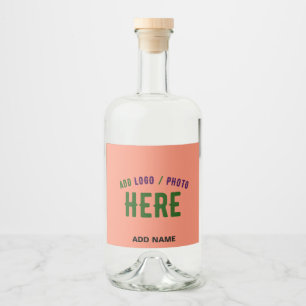 ÉTIQUETTES POUR BOUTEILLES DE LIQUEUR MARQUE VÉRIFIÉE CORAIL ORANGE PERSONNALISÉE MODERN