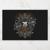 Étiquettes Pour Bouteilles De Liqueur Mens Funny Whiskey 75e anniversaire (Étiquettes simples)