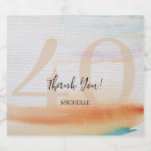 Étiquettes Pour Bouteilles De Liqueur Merci Artistic Moderne Arc-en-Ciel Anniversaire (Étiquettes simples)