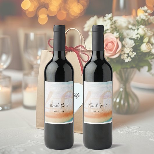 Étiquettes Pour Bouteilles De Liqueur Merci Artistic Moderne Arc-en-Ciel Anniversaire