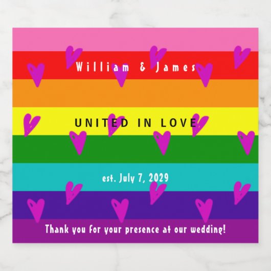 Étiquettes Pour Bouteilles De Liqueur Merci Mariage LGBTQ pour le mariage gay (Étiquettes simples)