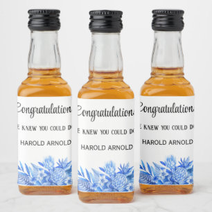 Étiquettes Pour Bouteilles De Liqueur Mini Bouteille Liquor Félicitations Cobalt Blue 10