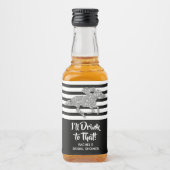 Étiquettes Pour Bouteilles De Liqueur Mini Fête des mariées hippocampe d'argent (Devant)