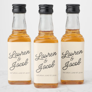 Étiquettes Pour Bouteilles De Liqueur Mini minimaliste moderne Mariage Champagne