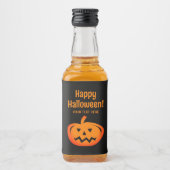 Étiquettes Pour Bouteilles De Liqueur Mini soirée Halloween noir et orange (Devant)