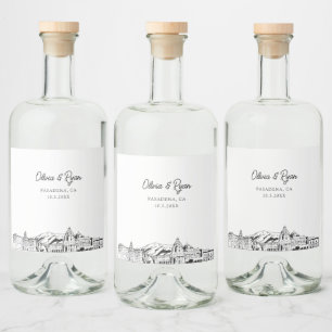 Étiquettes Pour Bouteilles De Liqueur Minimaliste Pasadena Mariage personnalisé