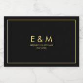 Étiquettes Pour Bouteilles De Liqueur Modern Elegant Gold Text Monogram Save the Date (Étiquettes simples)