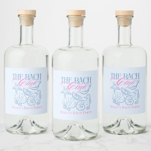 Étiquettes Pour Bouteilles De Liqueur Moderne Coastal Seashell Thème Bachelorette Party (Bouteilles)