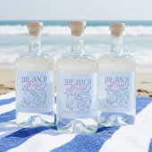 Étiquettes Pour Bouteilles De Liqueur Moderne Coastal Seashell Thème Bachelorette Party