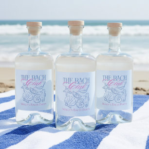 Étiquettes Pour Bouteilles De Liqueur Moderne Coastal Seashell Thème Bachelorette Party