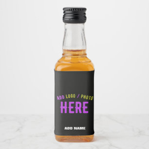 ÉTIQUETTES POUR BOUTEILLES DE LIQUEUR MODERNE ET MODERNE PERSONNALISABLE NOIR VÉRIFIÉ