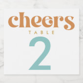 Étiquettes Pour Bouteilles De Liqueur Moderne Retro Beachy Mariage Numéro de table (Étiquettes simples)