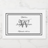 Étiquettes Pour Bouteilles De Liqueur Monogramme blanc élégant Mariage élégant Mini (Étiquettes simples)