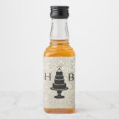 Étiquettes Pour Bouteilles De Liqueur Monogramme de gâteau mariage (Devant)