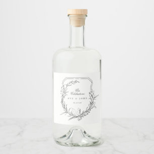 Étiquettes Pour Bouteilles De Liqueur monogramme floral vintage classique