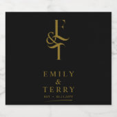 Étiquettes Pour Bouteilles De Liqueur Monogramme minimaliste Gold Personnalisé Mariage C (Étiquettes simples)