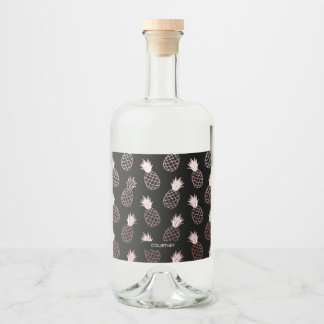 Étiquettes Pour Bouteilles De Liqueur Motif d'ananas mignon