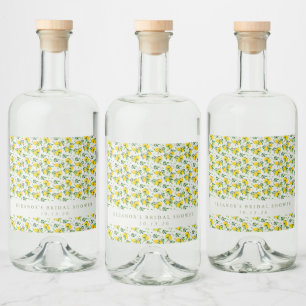 Étiquettes Pour Bouteilles De Liqueur Motif de fruit de citron d'été personnalisé pour l