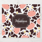 Étiquettes Pour Bouteilles De Liqueur Motif de vache mûre (Étiquettes simples)