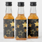 Étiquettes Pour Bouteilles De Liqueur Motif sans couture avec étoiles d'or (Bouteilles)