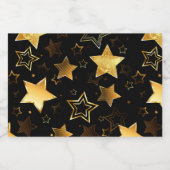 Étiquettes Pour Bouteilles De Liqueur Motif sans couture avec étoiles d'or (Étiquettes simples)