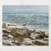 Étiquettes Pour Bouteilles De Liqueur Mouette et mer (Étiquettes simples)