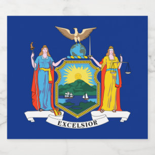 Étiquettes Pour Bouteilles De Liqueur New York : The Empire State, Home Big Apple Flag