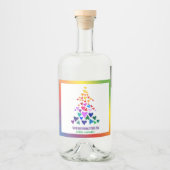 Étiquettes Pour Bouteilles De Liqueur Noël en arc-en-ciel (Devant)