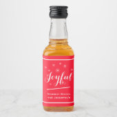 Étiquettes Pour Bouteilles De Liqueur Noël Joyful Gifting Script Nom mignon Rouge Mini (Devant)