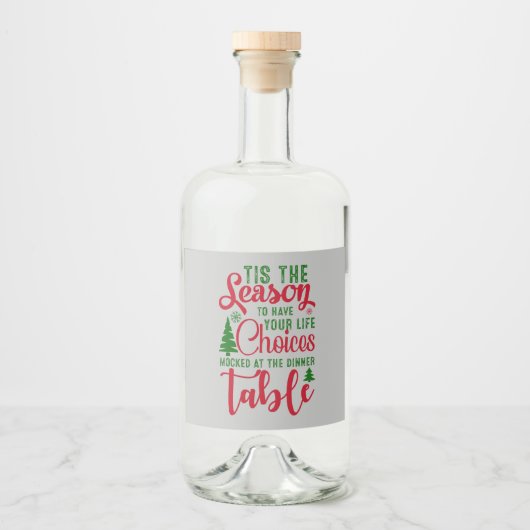 Étiquettes Pour Bouteilles De Liqueur Noël saison de design de choix (Devant)