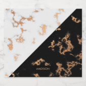 Étiquettes Pour Bouteilles De Liqueur Noir et Marbre blanc (Étiquettes simples)