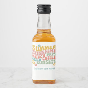 Étiquettes Pour Bouteilles De Liqueur Nom du monogramme rose d'été Super