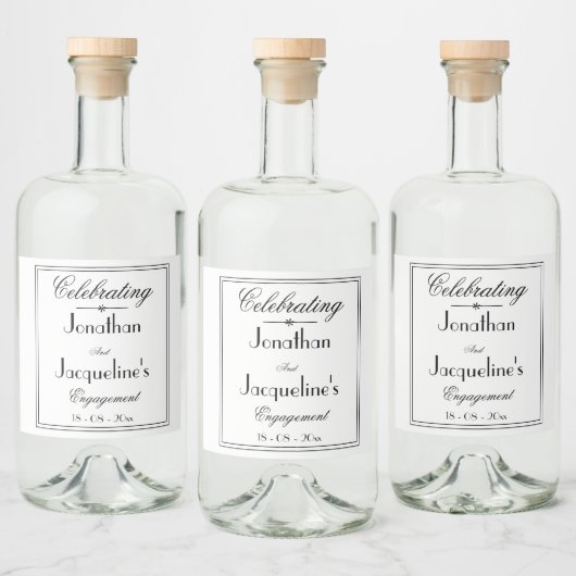 Étiquettes Pour Bouteilles De Liqueur Noms Customisés simples et élégants (Bouteilles)