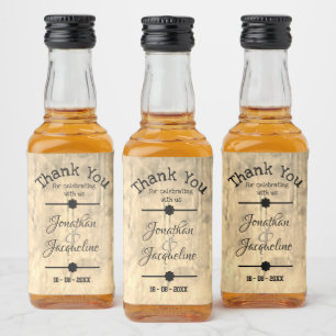 Étiquettes Pour Bouteilles De Liqueur Noms personnalisés de Merci rustique mignons Mini