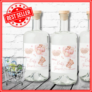 Étiquettes Pour Bouteilles De Liqueur Nous Pouvons à Peine Attendre Fille Rose Baby Show