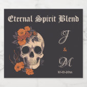 Étiquettes Pour Bouteilles De Liqueur Orange Floral Elegant Mariage de monogramme (Étiquettes simples)