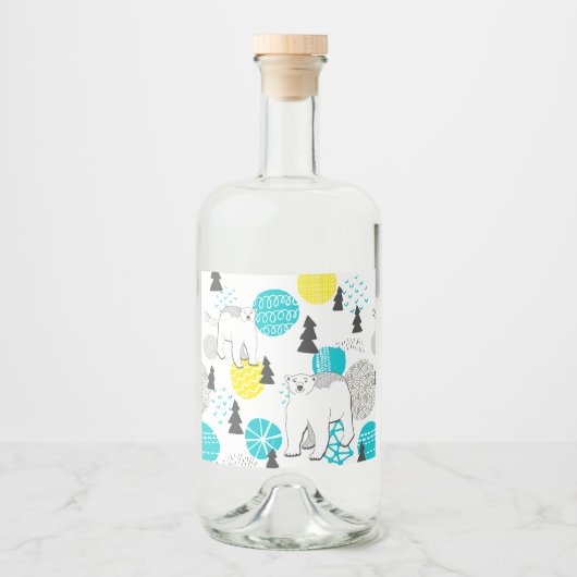 Étiquettes Pour Bouteilles De Liqueur Ours polaire (Devant)